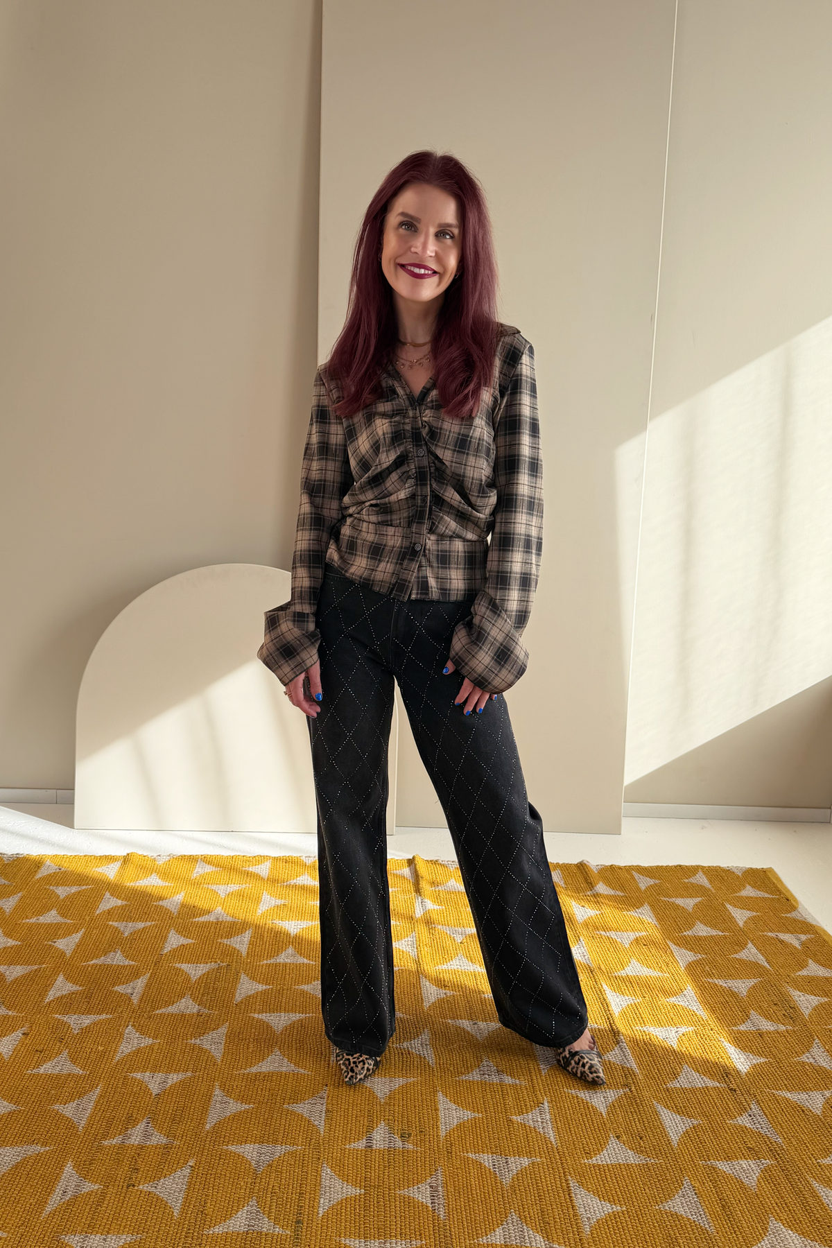 LUSH CHECKED SHIRT - CAMEL