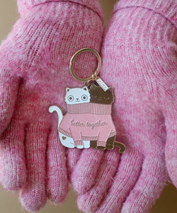 ATWTS | KEYCHAIN - 2 CATS IN A SWEATER
