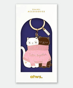 ATWTS | KEYCHAIN - 2 CATS IN A SWEATER