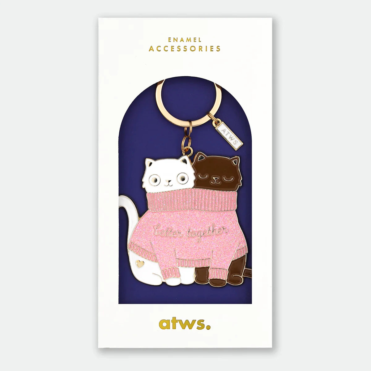 ATWTS | KEYCHAIN - 2 CATS IN A SWEATER