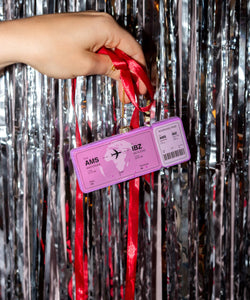 YUP IN DE BOOM | KERSTORNAMENT - BOARDINGPASS ROZE