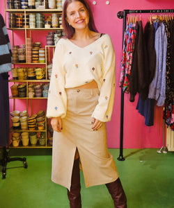 GRACE & MILA | SORRY MIDI SKIRT - TAUPE