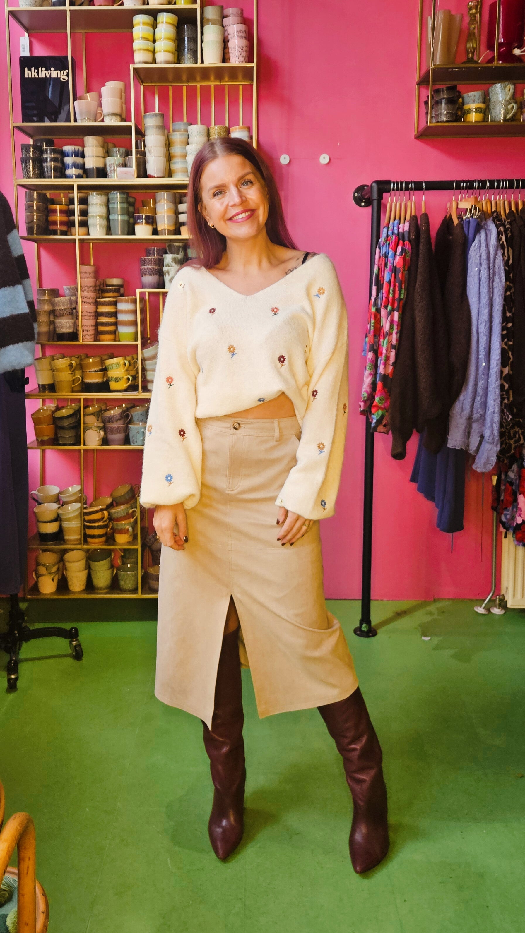 GRACE & MILA | SORRY MIDI SKIRT - TAUPE