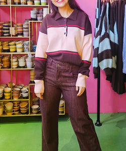 REBEL STRAIGHT LEG JEANS - BORDEAUX