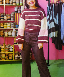 REBEL STRAIGHT LEG JEANS - BORDEAUX