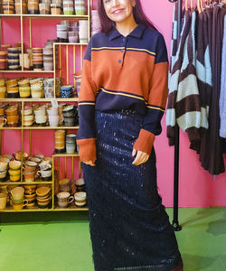 FLIRTY SEQUIN SKIRT - BLUE