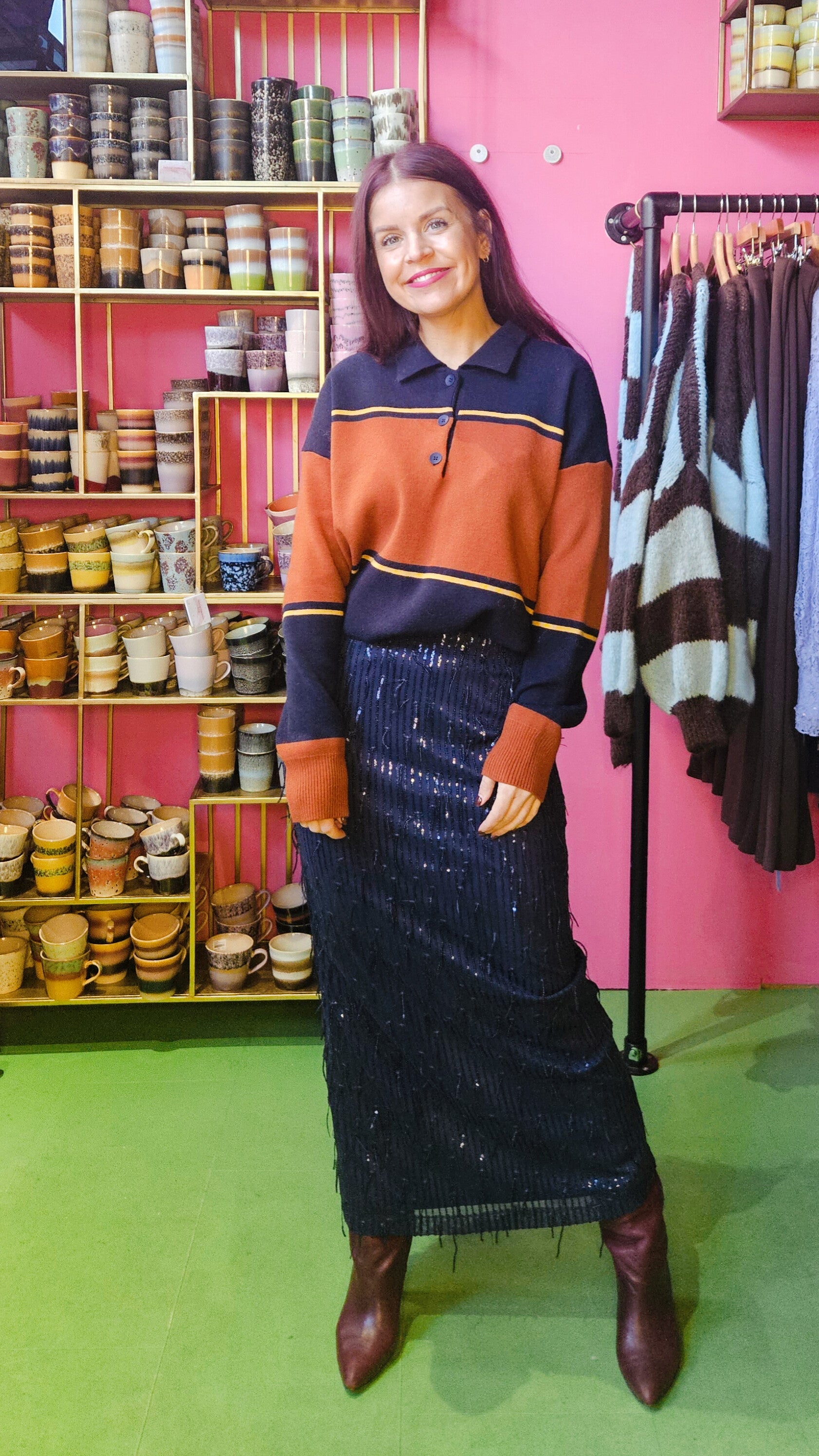 FLIRTY SEQUIN SKIRT - BLUE