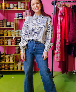 BONNYE WIDE LEG JEANS - MEDIUM BLUE