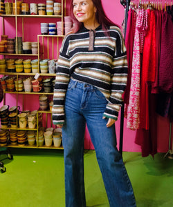 BONNYE WIDE LEG JEANS - MEDIUM BLUE