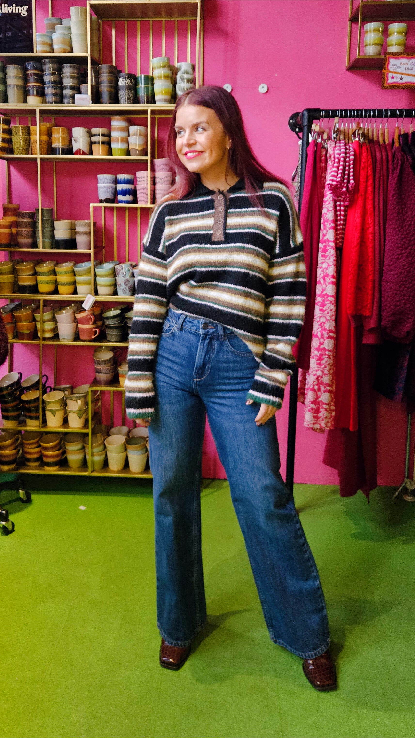 BONNYE WIDE LEG JEANS - MEDIUM BLUE