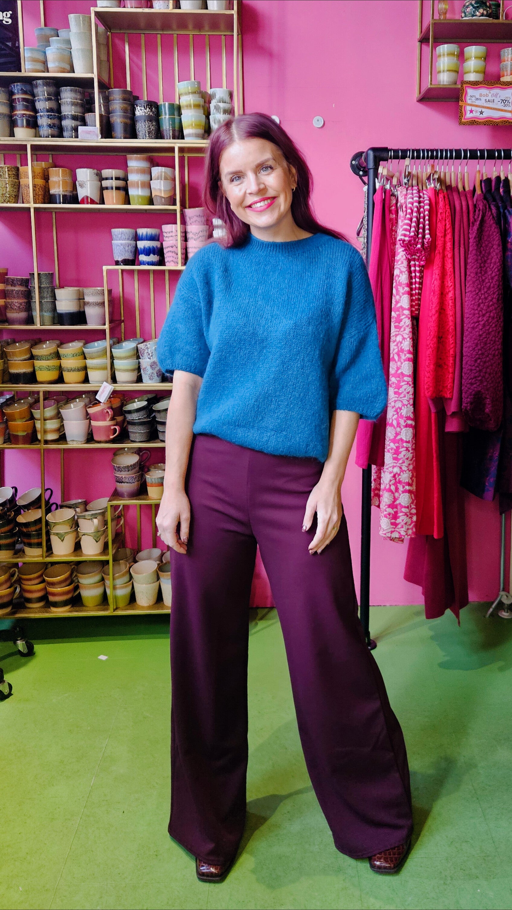 BRYNN WOOL PULLOVER - PETROL BLUE