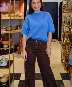 BRYNN WOOL PULLOVER - JEANS BLUE