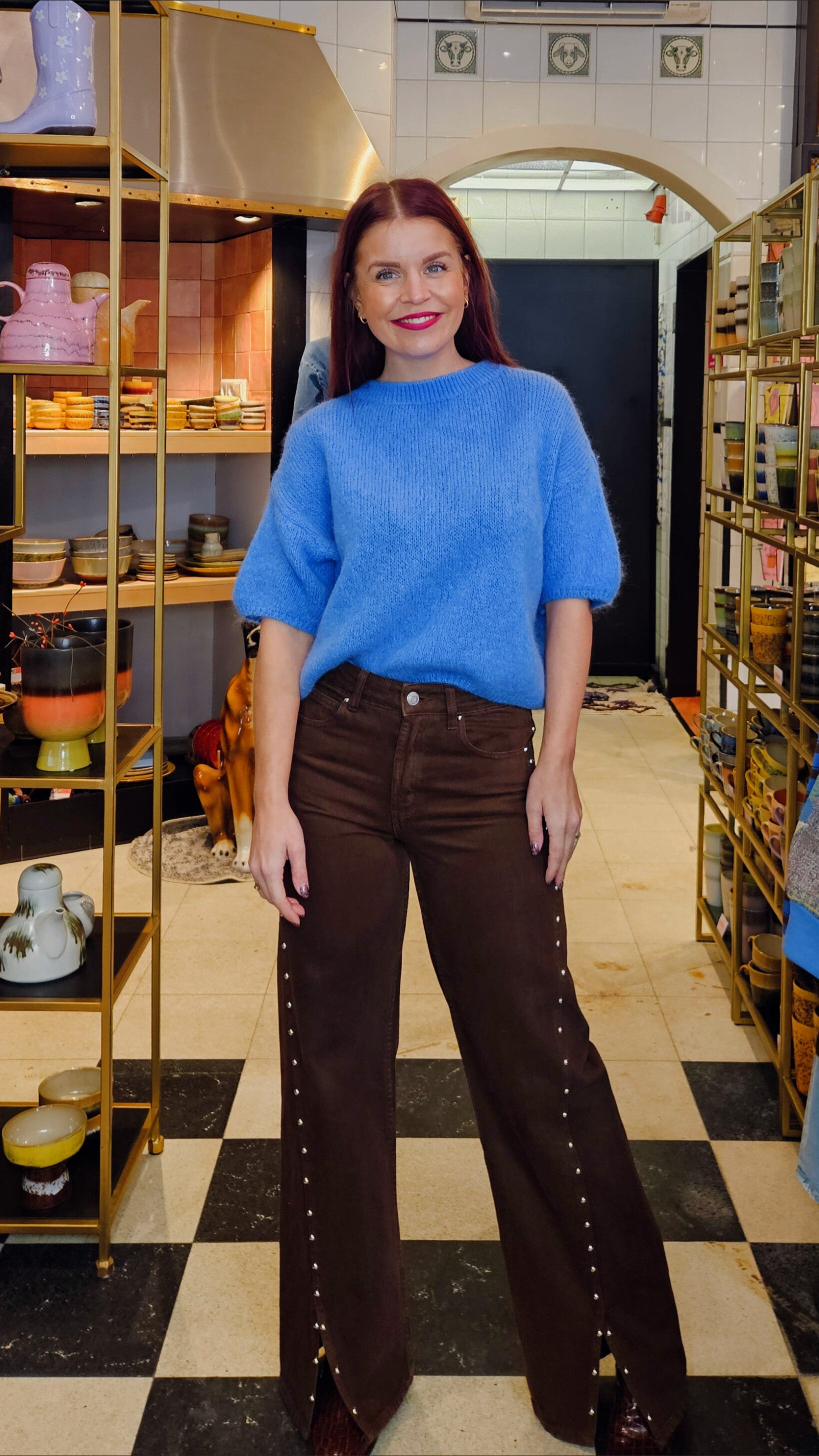 BRYNN WOOL PULLOVER - JEANS BLUE