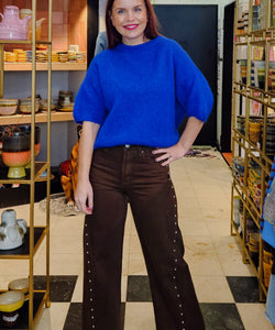 BRYNN WOOL PULLOVER - ROYAL BLUE