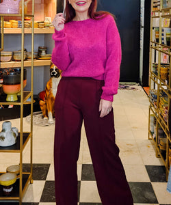 FRANKIE WOOL PULLOVER - FRAMBOISE