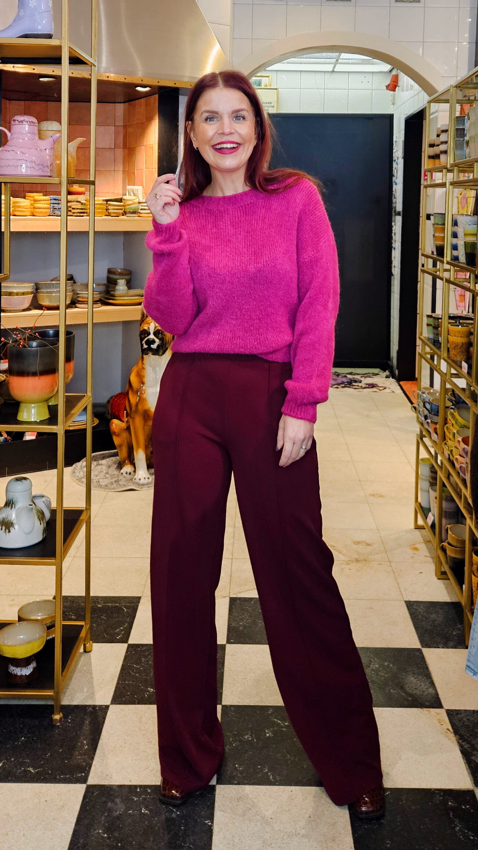 FRANKIE WOOL PULLOVER - FRAMBOISE