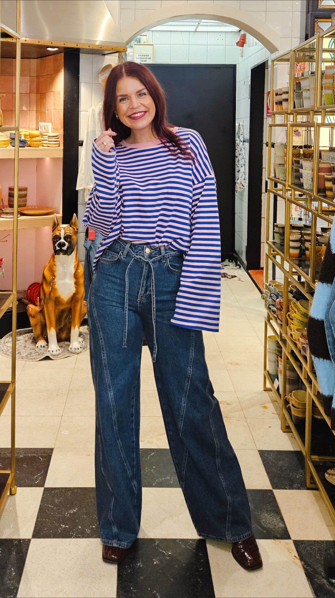 NÜMPH | BROOKLYN HR WIDE STITCH JEANS - MEDIUM BLUE DENIM