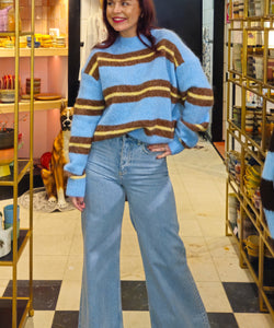 KINE STRIPED KNIT - BLUE