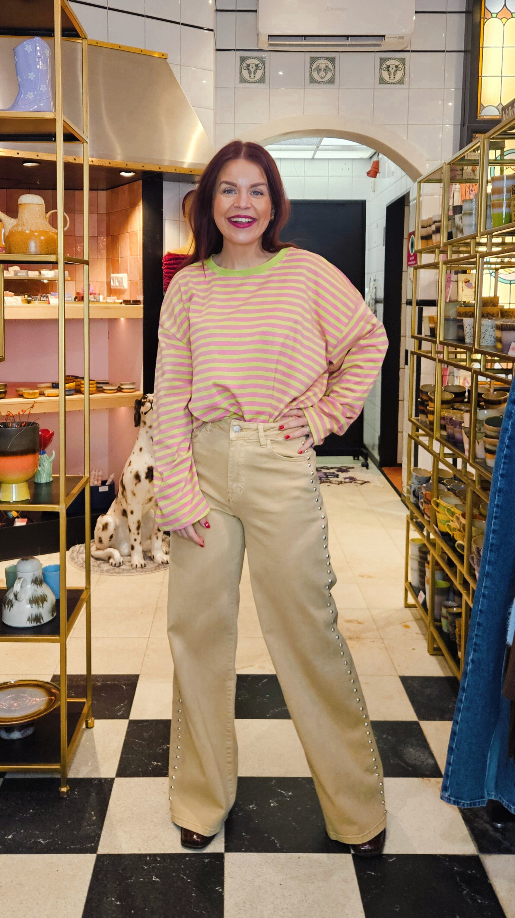 JUTTA STUD JEANS - CAMEL