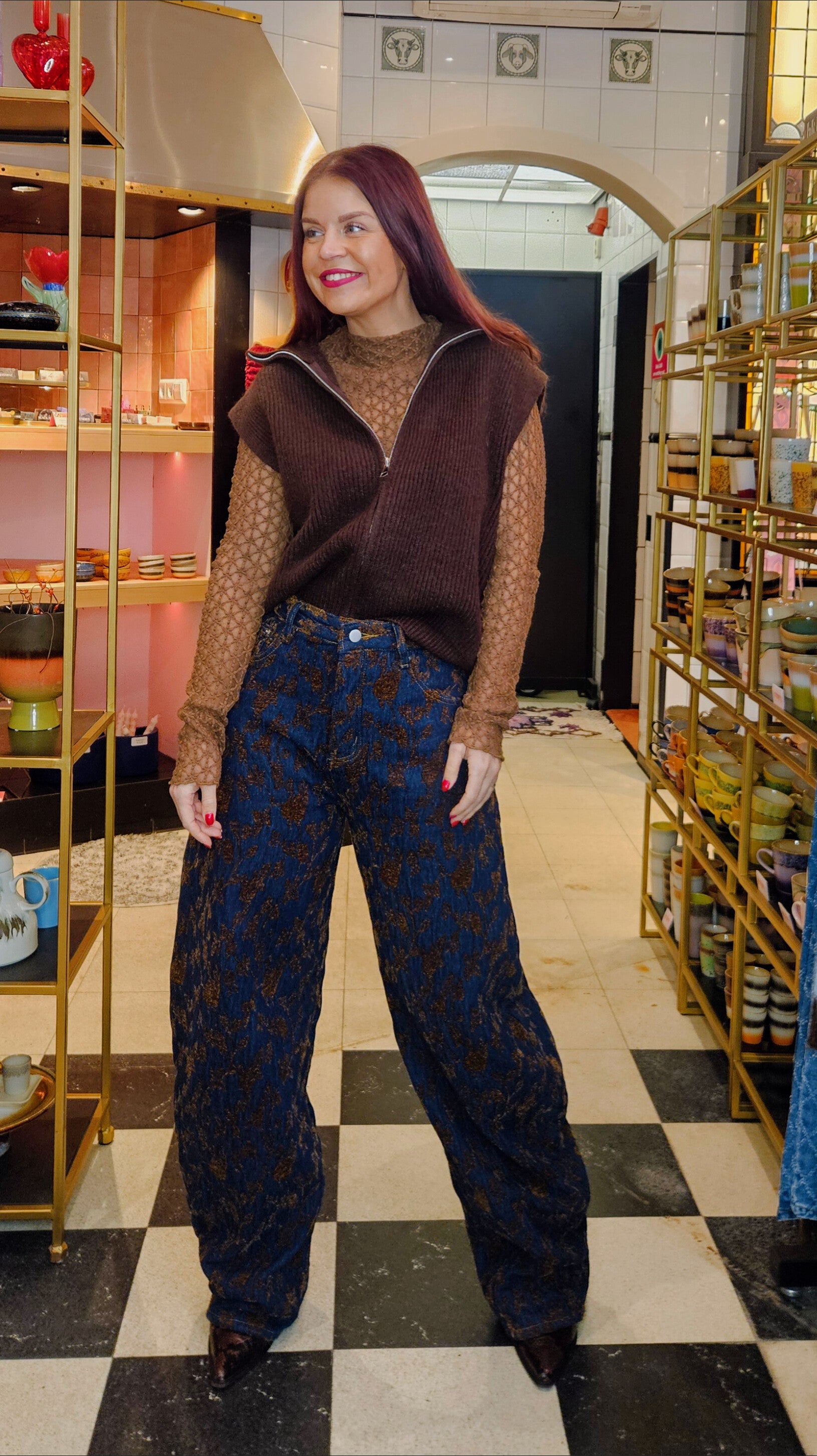 RIPLEY BARREL VELVET JEANS - BLUE