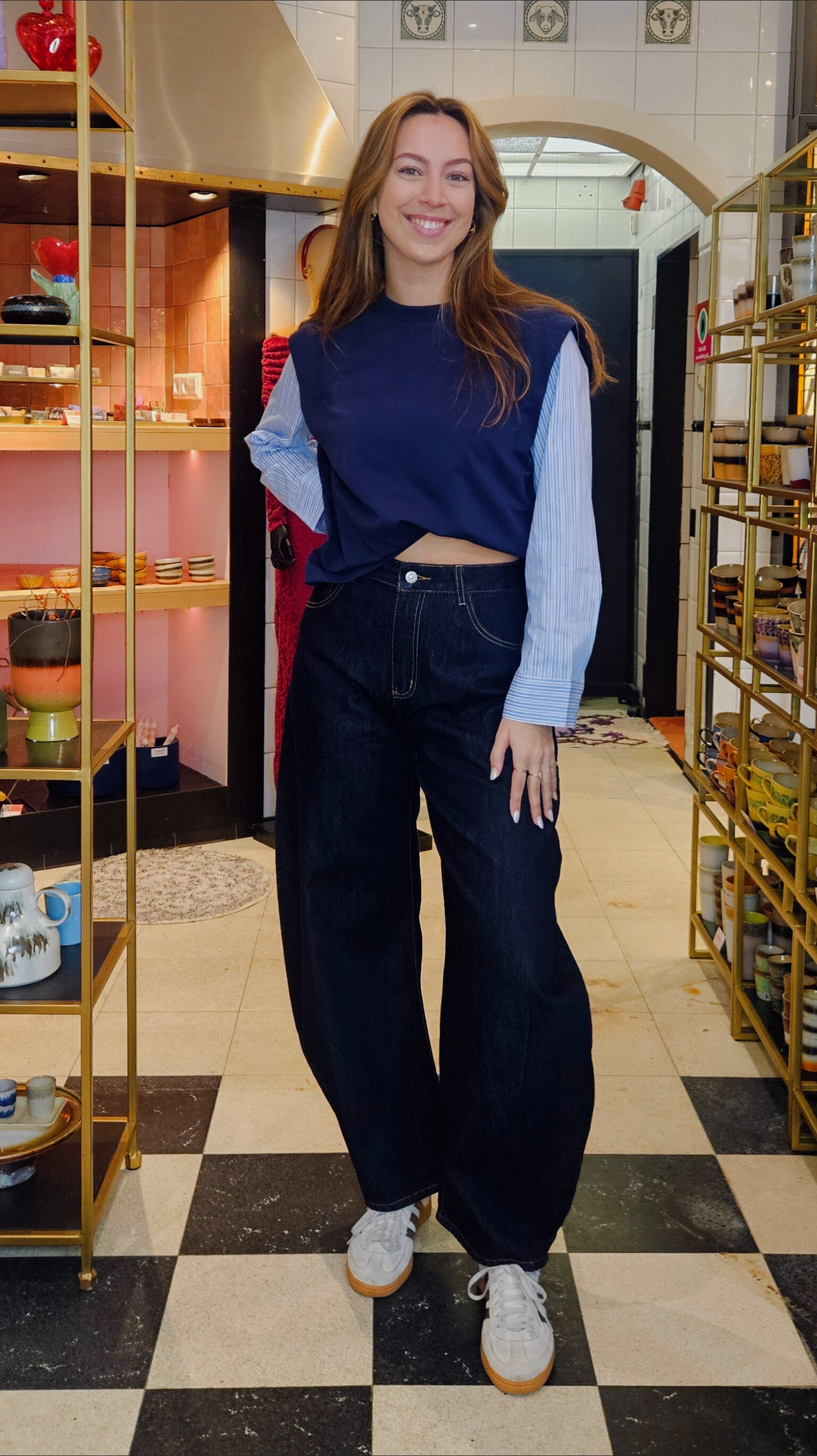 NÜMPH | SINDI MIX BLOUSE - DARK SAPPHIRE