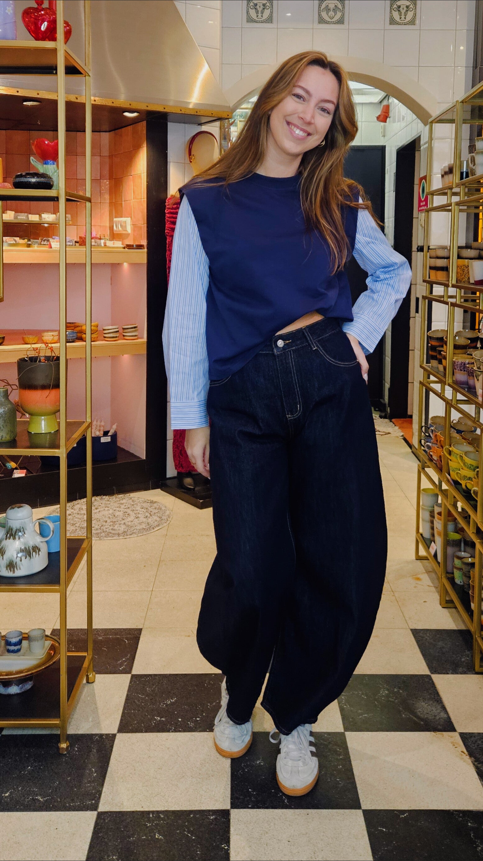 NÜMPH | SINDI MIX BLOUSE - DARK SAPPHIRE