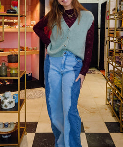 ROSE WOOL GILET - GREEN