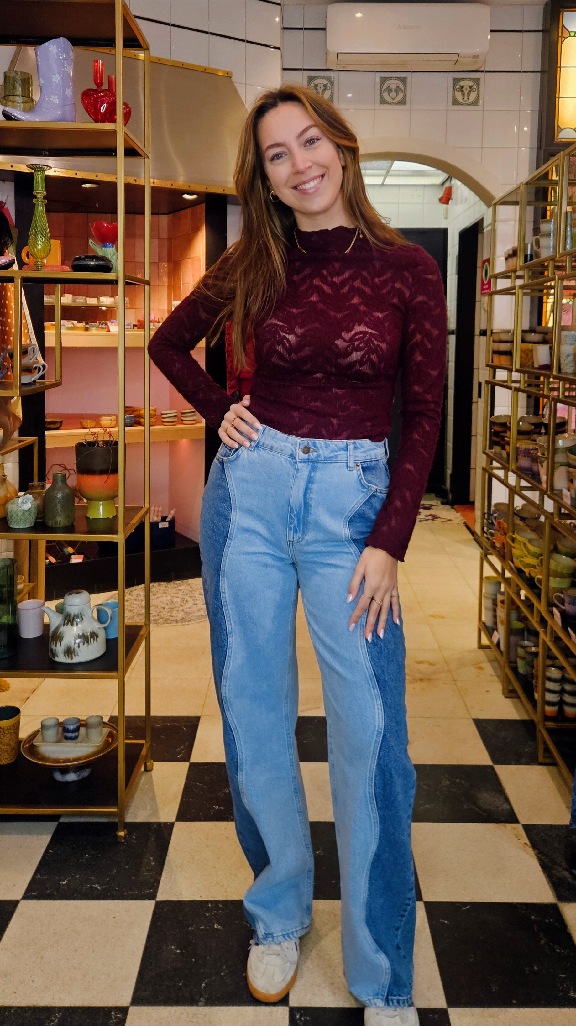 VEERLE CROCHET TOP - BORDEAUX