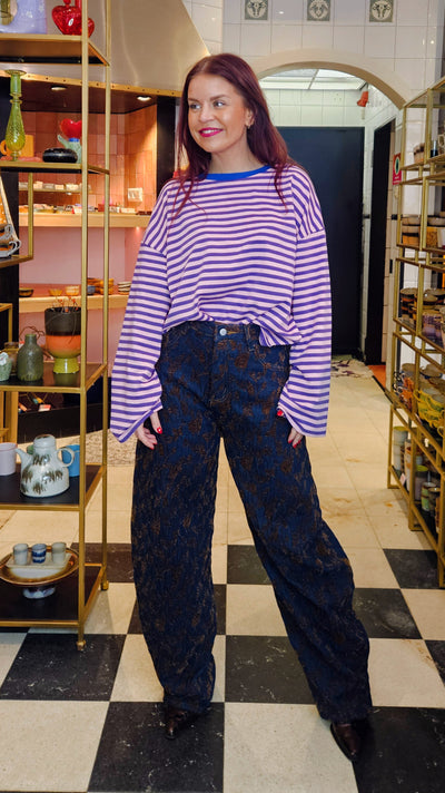 RIPLEY BARREL VELVET JEANS - BLUE