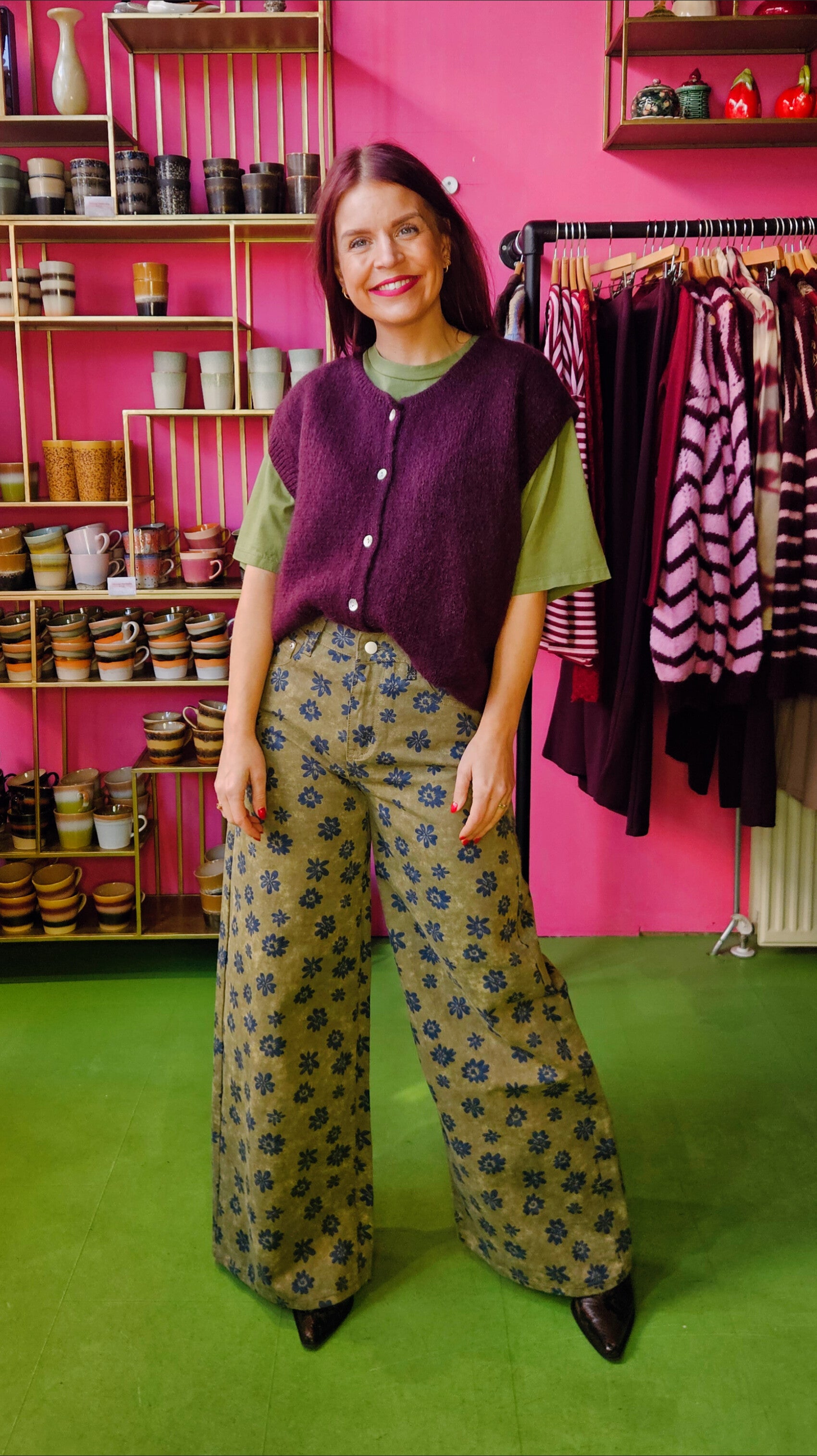 DAISY BARREL JEANS - GREEN