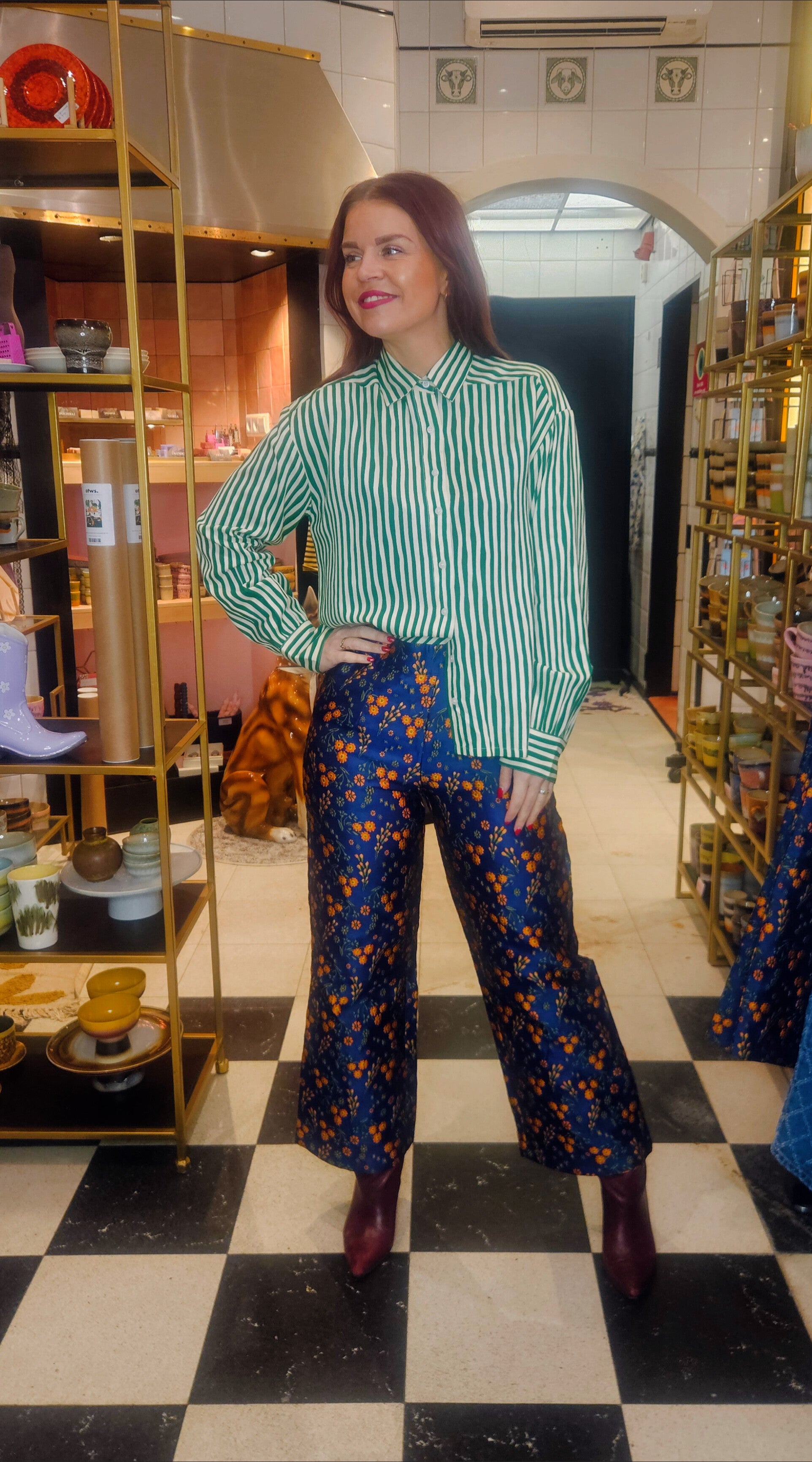 COMPAÑÍA FANTÁSTICA | VERTICAL STRIPE BLOUSE - GREEN