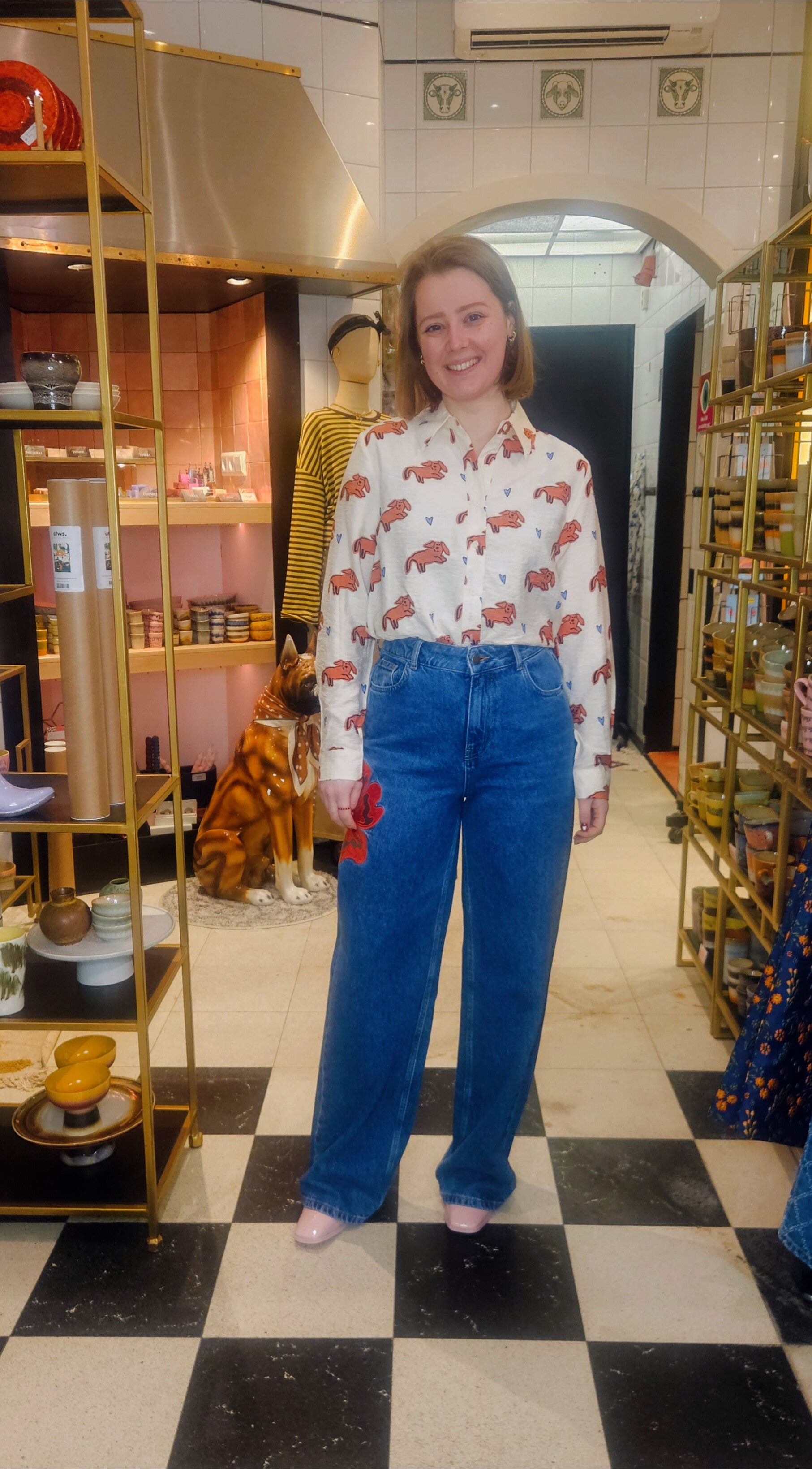 COMPAÑÍA FANTÁSTICA | DOG HEART BLOUSE - WHITE