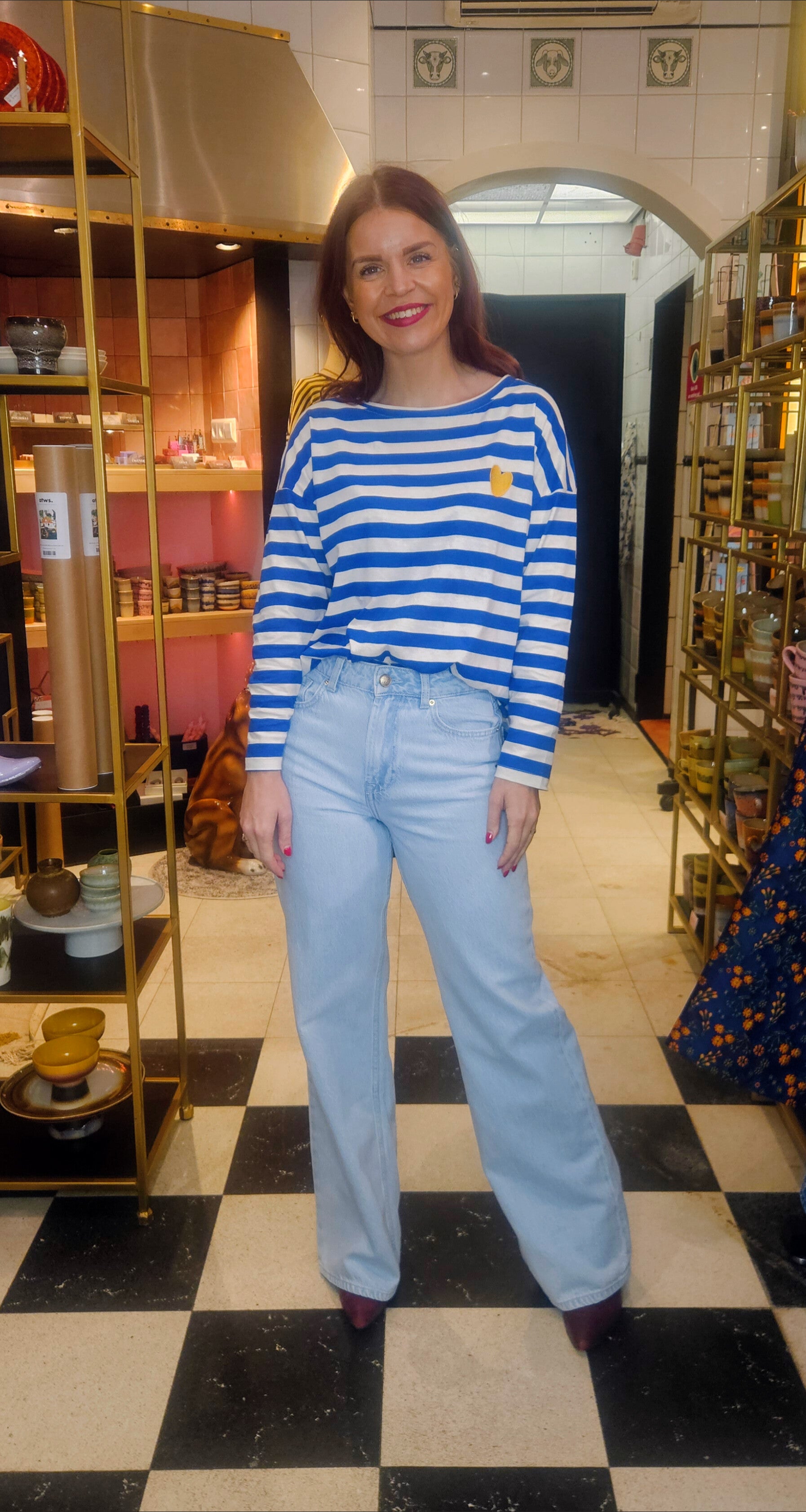 COMPAÑÍA FANTÁSTICA | HEART EBROIDERY LONGSLEEVE - BLUE