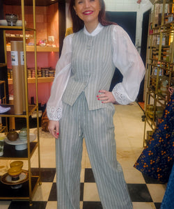 STRIPED PANTS - GREEN