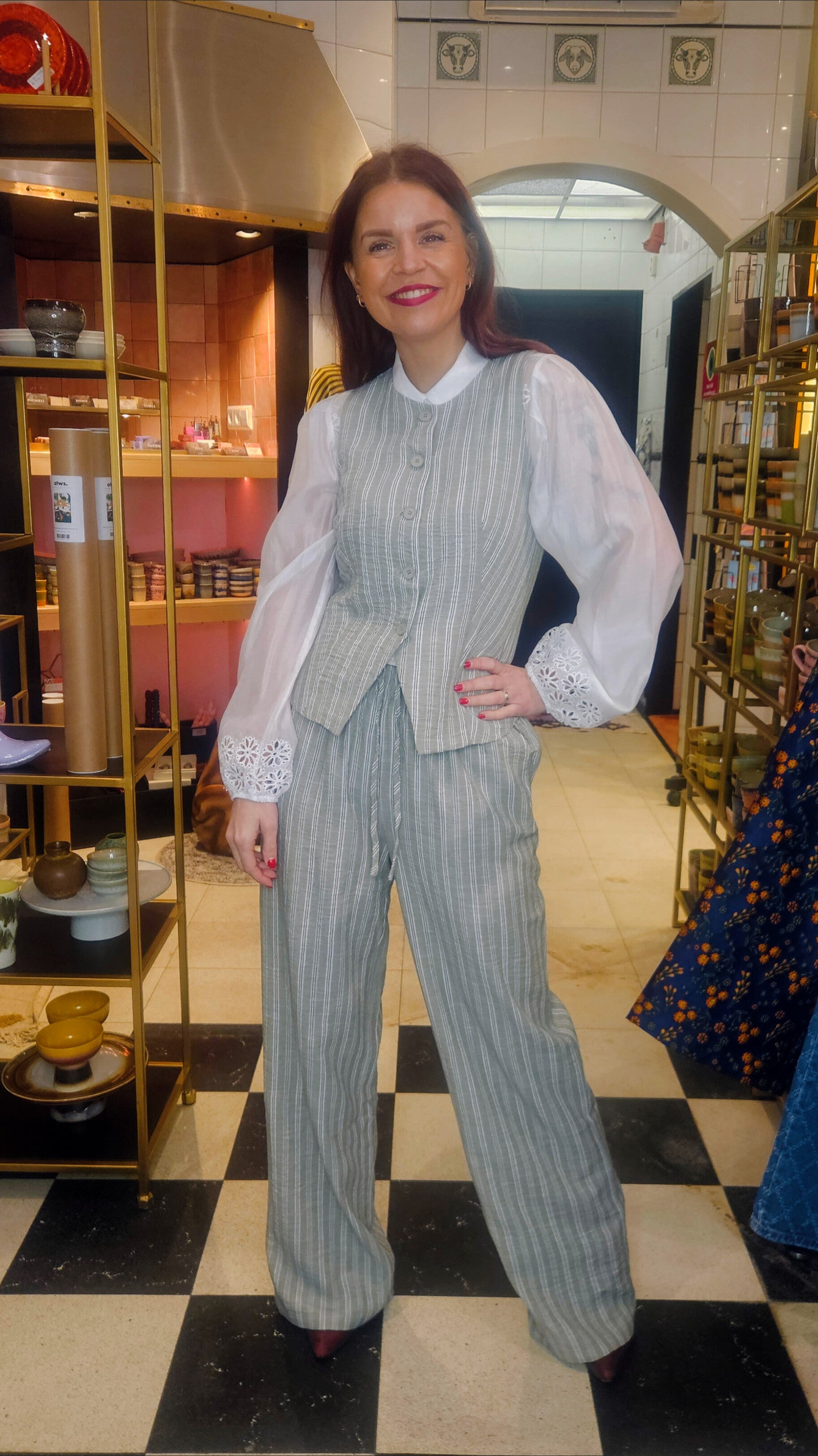 STRIPED PANTS - GREEN