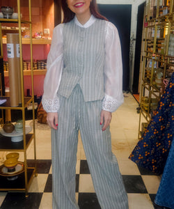 STRIPED PANTS - GREEN