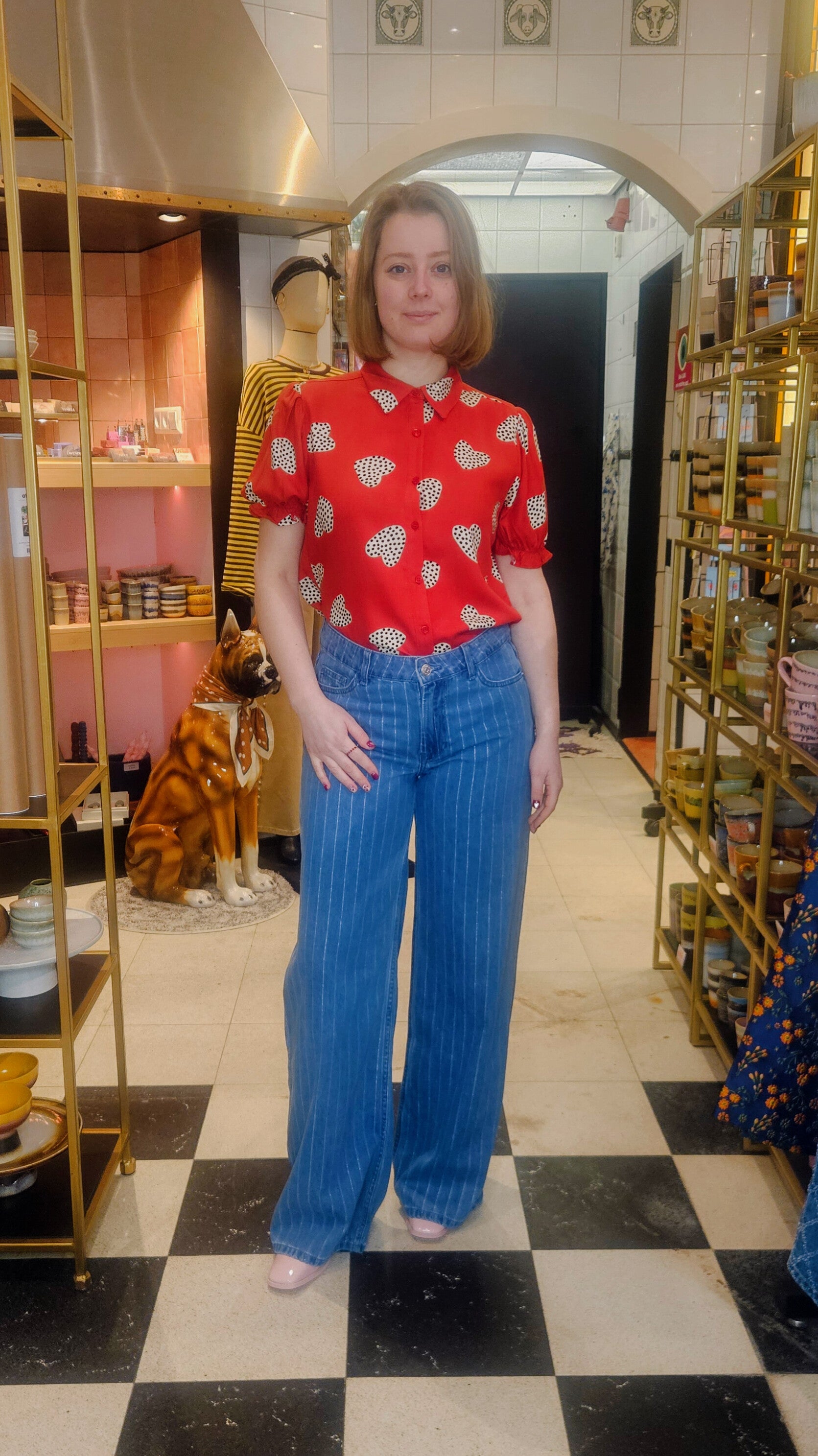 COMPAÑÍA FANTÁSTICA | CUPID DOT SS BLOUSE - RED