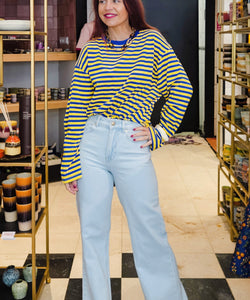 BONNYE WIDE LEG JEANS - BRIGHT LIGHT BLUE