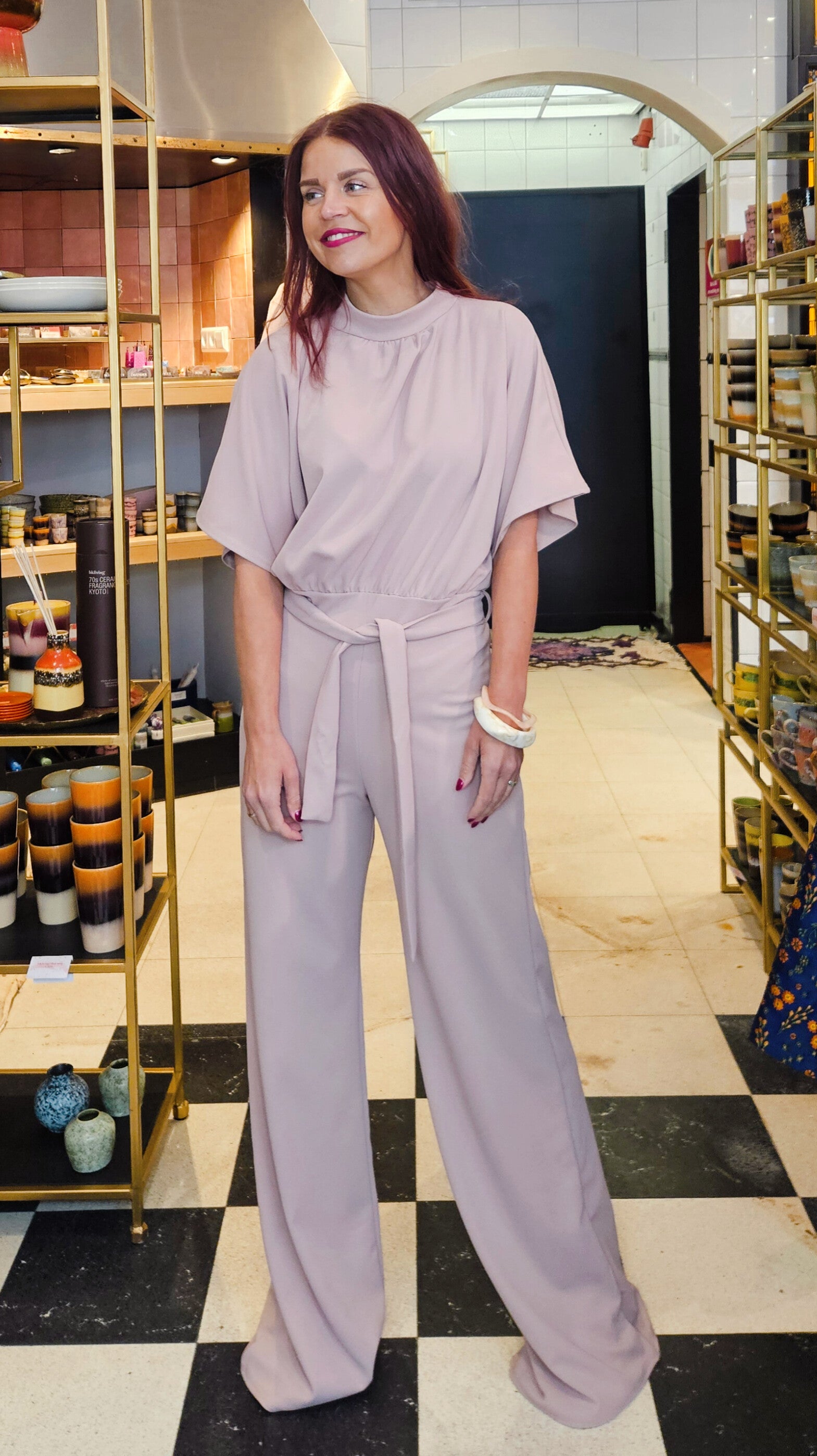 GIRL TURTLENECK JUMPSUIT - MAUVE