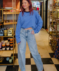 COCO BARREL JEANS - BLUE