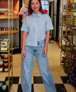 COCO BARREL JEANS - BLUE