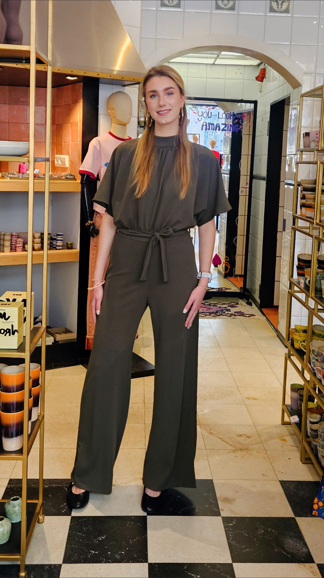 GIRL TURTLENECK JUMPSUIT - KHAKI GREEN