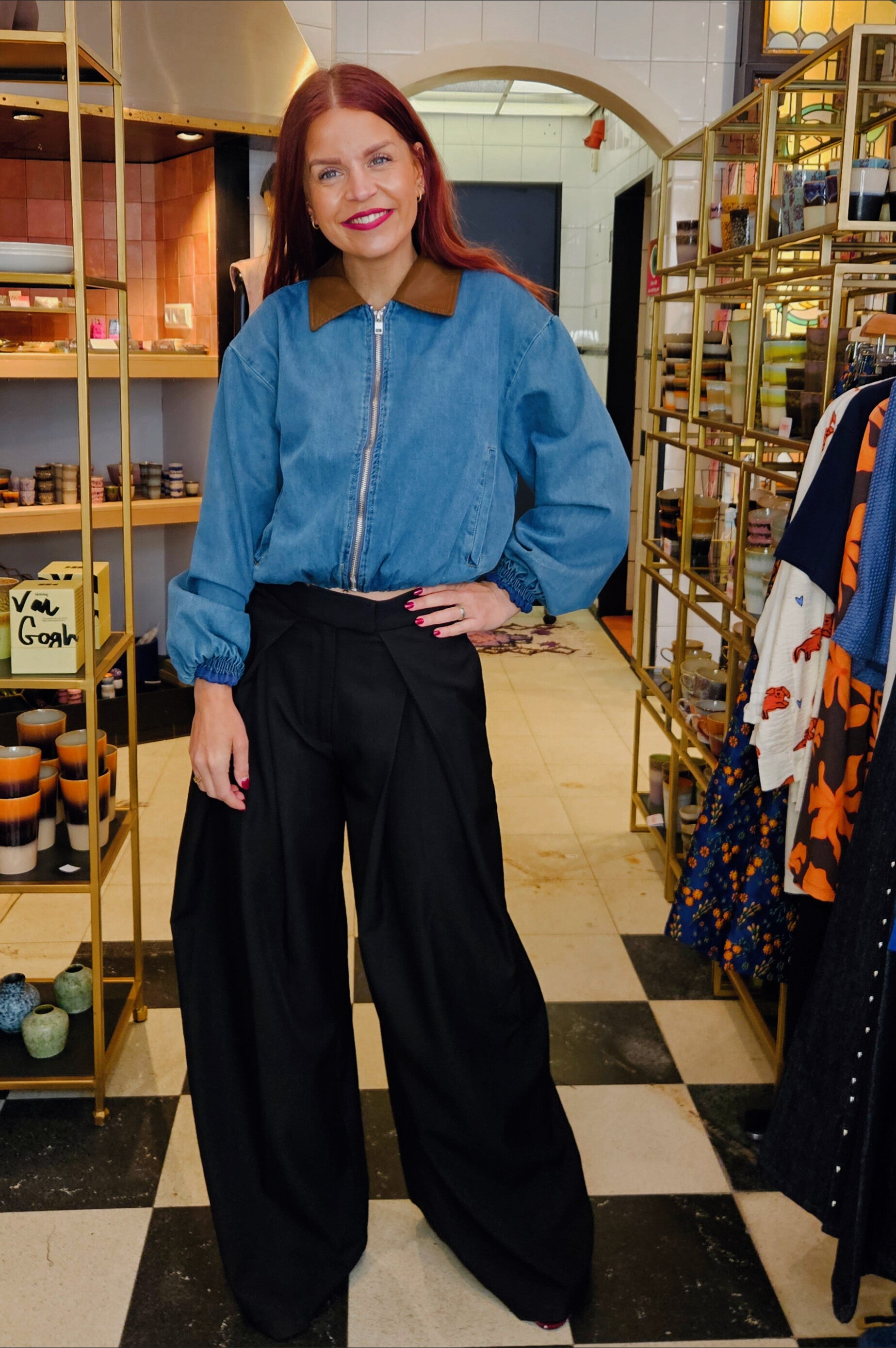 DREW PLEATED PANTS - BLACK