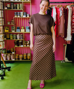 JESSY CROPPED TEE - BROWN