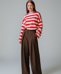 DEAN PLEATED PANTS - BROWN
