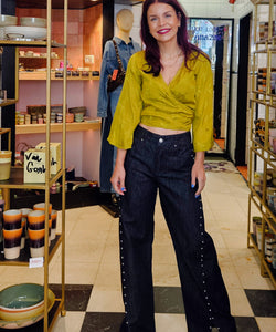 BOB & BILL | BERAWA JOAN BAMBOO WRAP TOP - LIME GREEN