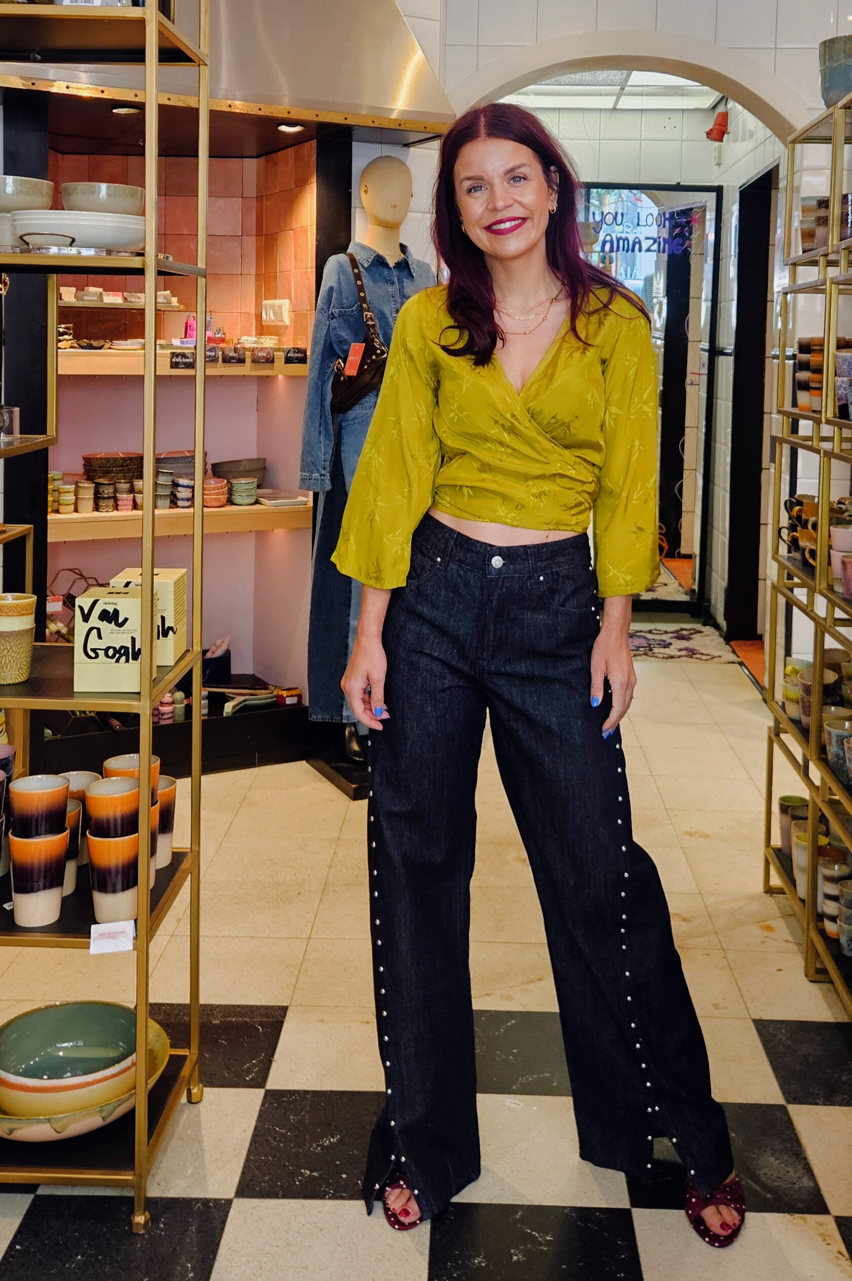 BOB & BILL | BERAWA JOAN BAMBOO WRAP TOP - LIME GREEN