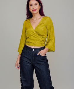 BOB & BILL | BERAWA JOAN BAMBOO WRAP TOP - LIME GREEN
