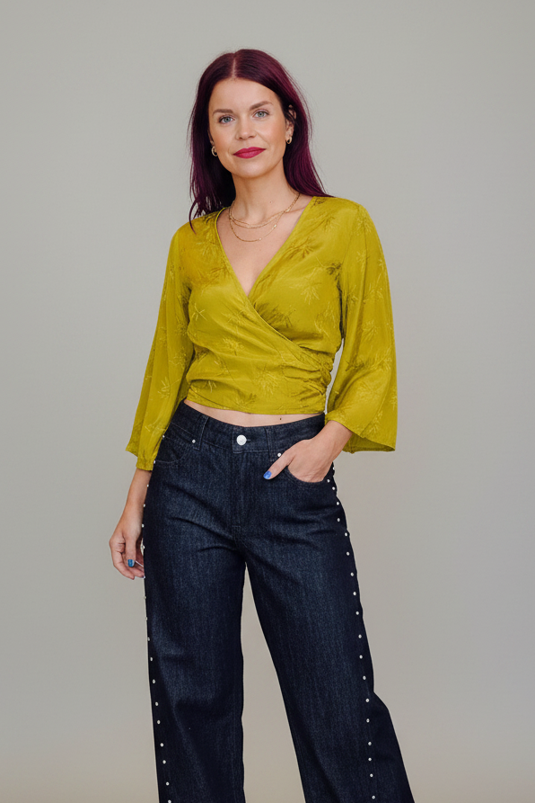 BOB & BILL | BERAWA JOAN BAMBOO WRAP TOP - LIME GREEN