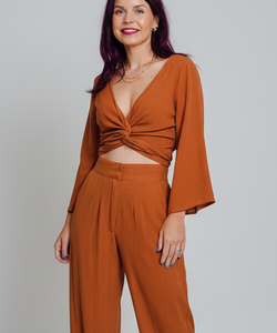 BOB & BILL | BERAWA SOPHIE WRAP TOP - BRICK